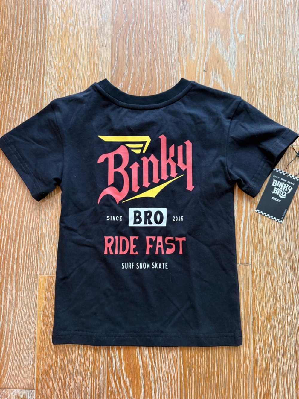 NWT Binky Ride Fast Black Short-Sleeve Kids Tee